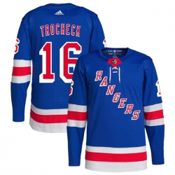 Youth New York Rangers 16 Vincent Trocheck Royal Stitched Jersey
