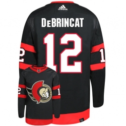 Men Ottawa Senators 12 Alex DeBrincat 2021 Black Stitched Home Jersey