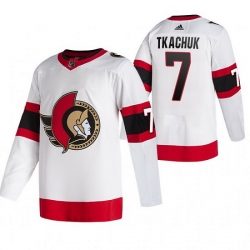 Men Ottawa Senators 7 Brady Tkachuk White Stitched jersey