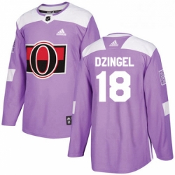 Mens Adidas Ottawa Senators 18 Ryan Dzingel Authentic Purple Fights Cancer Practice NHL Jersey 