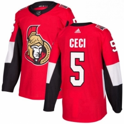 Mens Adidas Ottawa Senators 5 Cody Ceci Premier Red Home NHL Jersey 