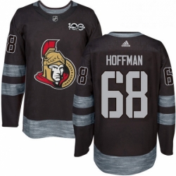 Mens Adidas Ottawa Senators 68 Mike Hoffman Authentic Black 1917 2017 100th Anniversary NHL Jersey 