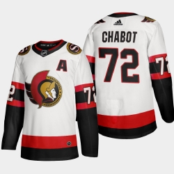 Ottawa Senators 72 Thomas Chabot Men Adidas 2020 21 Authentic Player Away Stitched NHL Jersey White