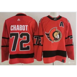 Ottawa Senators 72 Thomas Chabot Red Men Adidas 2020 21 Reverse Retro Alternate NHL Jersey