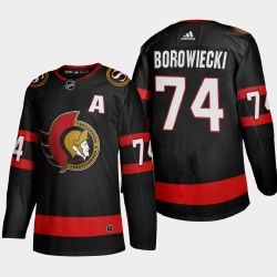 Ottawa Senators 74 Mark Borowiecki Men Adidas 2020 21 Authentic Player Home Stitched NHL Jersey Black