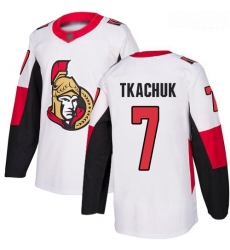 Senators #7 Brady Tkachuk White Road Authentic Stitched Hockey Jersey