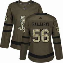 Womens Adidas Ottawa Senators 56 Magnus Paajarvi Authentic Green Salute to Service NHL Jersey 