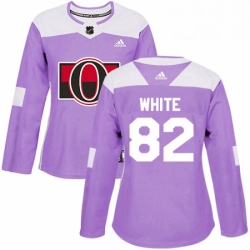 Womens Adidas Ottawa Senators 82 Colin White Authentic Purple Fights Cancer Practice NHL Jersey 