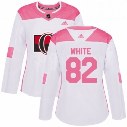 Womens Adidas Ottawa Senators 82 Colin White Authentic WhitePink Fashion NHL Jersey 