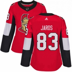 Womens Adidas Ottawa Senators 83 Christian Jaros Authentic Red Home NHL Jersey 