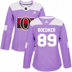 Womens Adidas Ottawa Senators 89 Mikkel Boedker Authentic Purple Fights Cancer Practice NHL Jersey 