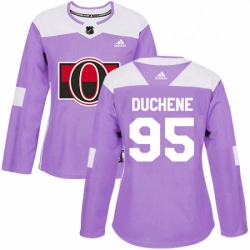 Womens Adidas Ottawa Senators 95 Matt Duchene Authentic Purple Fights Cancer Practice NHL Jersey 
