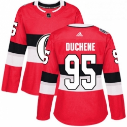 Womens Adidas Ottawa Senators 95 Matt Duchene Authentic Red 2017 100 Classic NHL Jersey 