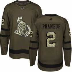 Youth Adidas Ottawa Senators 2 Dion Phaneuf Authentic Green Salute to Service NHL Jersey 