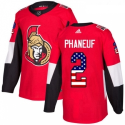 Youth Adidas Ottawa Senators 2 Dion Phaneuf Authentic Red USA Flag Fashion NHL Jersey 