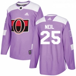 Youth Adidas Ottawa Senators 25 Chris Neil Authentic Purple Fights Cancer Practice NHL Jersey 