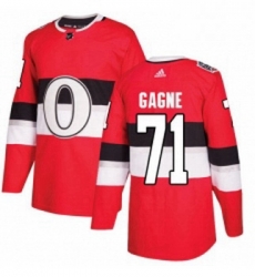 Youth Adidas Ottawa Senators 71 Gabriel Gagne Authentic Red 2017 100 Classic NHL Jersey 