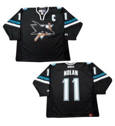 Men San Jose Sharks 11 Owen Nolan Alternate Stitched Hockey Jersey Black