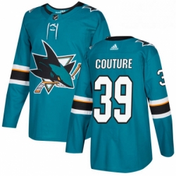 Mens Adidas San Jose Sharks 39 Logan Couture Premier Teal Green Home NHL Jersey 