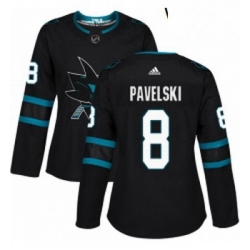 Womens Adidas San Jose Sharks 8 Joe Pavelski Premier Black Alternate NHL Jersey 