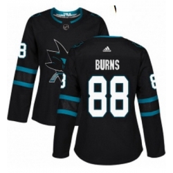 Womens Adidas San Jose Sharks 88 Brent Burns Premier Black Alternate NHL Jersey 