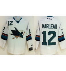 Kids San Jose Sharks 12 Patrick Marleau White NHL Hockey Jersey New Style