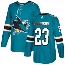 Youth Adidas San Jose Sharks 23 Barclay Goodrow Authentic Teal Green Home NHL Jersey 