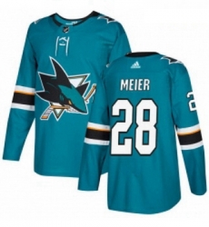 Youth Adidas San Jose Sharks 28 Timo Meier Premier Teal Green Home NHL Jersey 