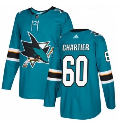 Youth Adidas San Jose Sharks 60 Rourke Chartier Authentic Teal Green Home NHL Jersey 