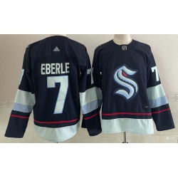 Men Seattle Kraken 7 Jordan Eberle Navy Blue Adidas Stitched NHL Jersey