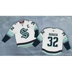 Seattle Kraken  2332 Kraken Adidas 2020 New Team White Road Authentic Stitched NHL Jersey