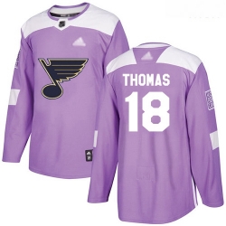Blues #18 Robert Thomas Purple Authentic Fights Cancer Stitched Hockey Jersey