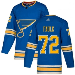 Blues 72 Justin Faulk Blue Alternate Authentic Stitched Hockey Jersey