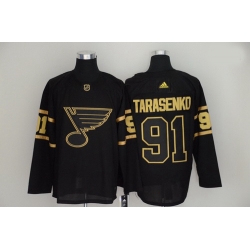 Blues 91 Vladimir Tarasenko Black Gold Adidas Jersey