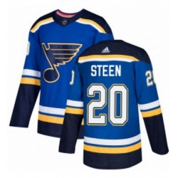 Mens Adidas St Louis Blues 20 Alexander Steen Authentic Royal Blue Home NHL Jersey 