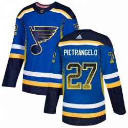 Mens Adidas St Louis Blues 27 Alex Pietrangelo Authentic Blue Drift Fashion NHL Jersey 