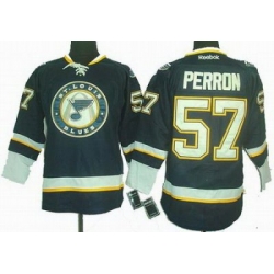 St. Louis Blues 57# David Perron DK blue Jersey