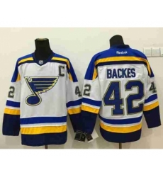 nhl jerseys st. louis blues #42 backes white[patch C]