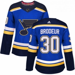 Womens Adidas St Louis Blues 30 Martin Brodeur Premier Royal Blue Home NHL Jersey 