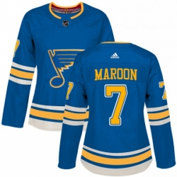 Womens Adidas St Louis Blues 7 Patrick Maroon Authentic Navy Blue Alternate NHL Jersey 