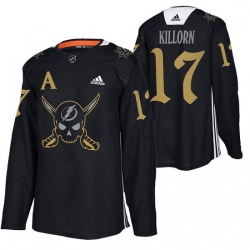 Men Tampa Bay Lightning 17 Alex Killorn Black Gasparilla Inspired Pirate Themed Warmup Stitched jersey