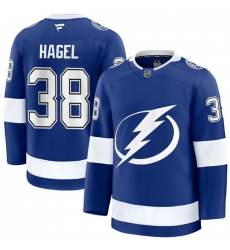 Men Tampa Bay Lightning 38 Brandon Hagel Blue Home Stitched Hockey Jersey Men Tampa Bay Lightning 38 Brandon Hagel Blue Home Stitched Hockey Jersey