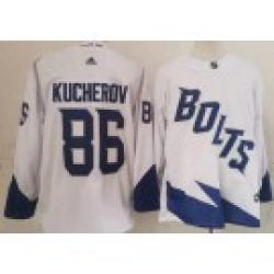Men Tampa Bay Lightning 86 Nikita Kucherov White 2022 Stadium Series Authentic Jersey