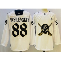 Men Tampa Bay Lightning 88 Andrei Vasilevskiy White Stitched Jersey