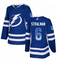 Mens Adidas Tampa Bay Lightning 6 Anton Stralman Authentic Blue Drift Fashion NHL Jersey 