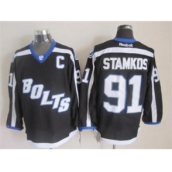 NHL Tampa Bay Lightning #91 Steven Stamkos black jerseys