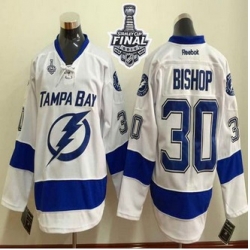 Tampa Bay Lightning #30 Ben Bishop White 2015 Stanley Cup Stitched NHL Jersey