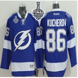 Tampa Bay Lightning #86 Nikita Kucherov Blue 2015 Stanley Cup Stitched NHL Jersey
