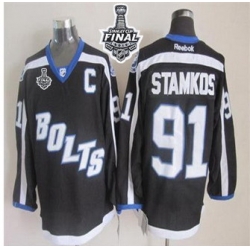 Tampa Bay Lightning #91 Steven Stamkos Black Third 2015 Stanley Cup Stitched NHL jersey