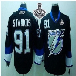 Tampa Bay Lightning #91 Steven Stamkos Black 2015 Stanley Cup Stitched Youth NHL Jersey